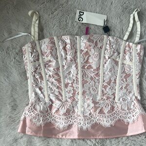 *NWT D&G Pink Embellished Bustier Camisole